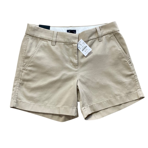J.Crew 5” Short Chino Shorts Light Khaki Cotton NWT Size 2 Style H1453 - Picture 1 of 9